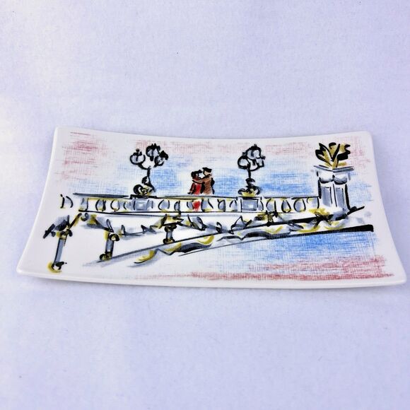 Gien Jolie Paris Letter Tray 7.5" x 4" Caroline Saint Georges France Ceramic - Picture 2 of 10